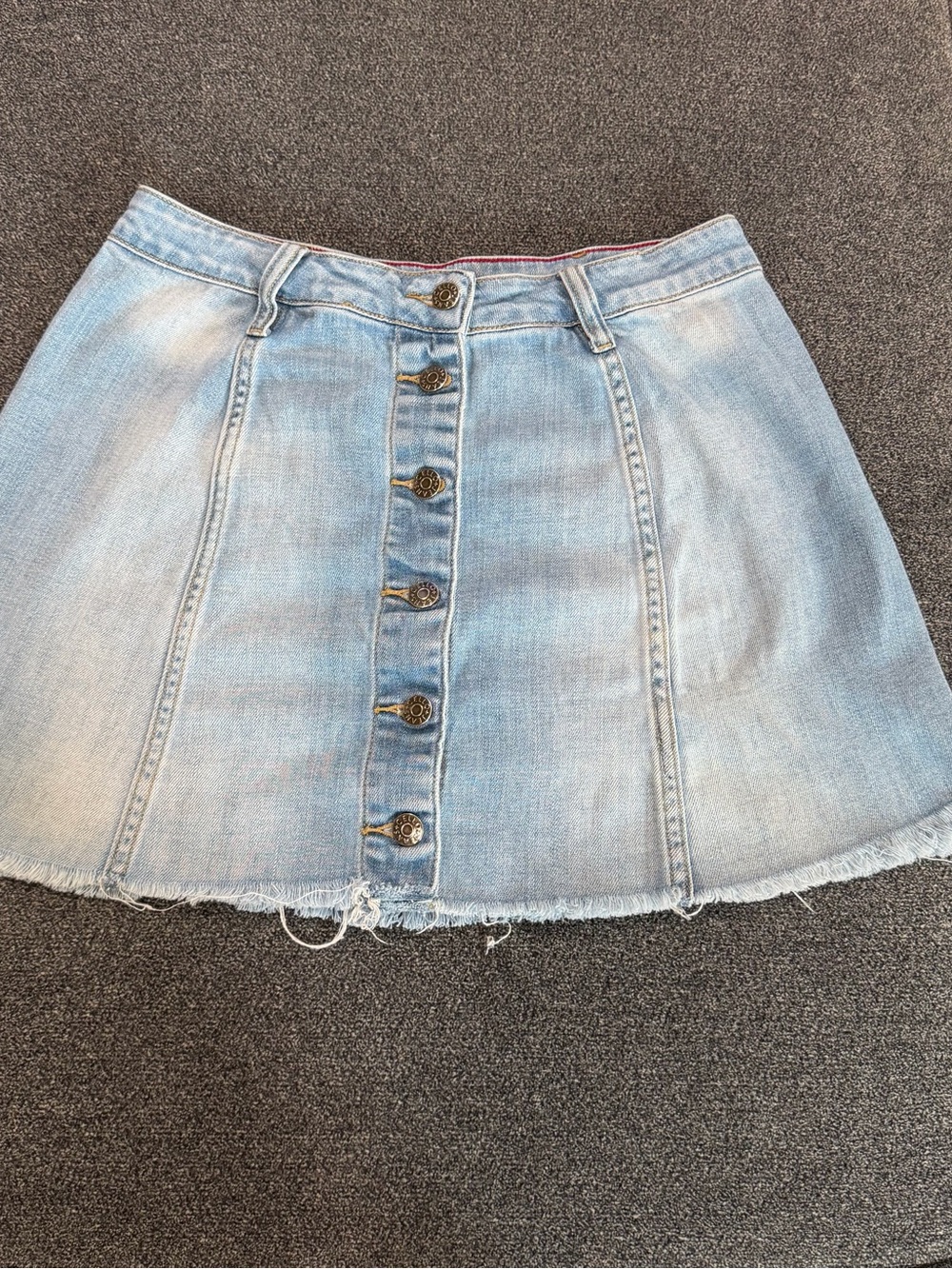 Cello Light Blue Button-Front Denim Skirt